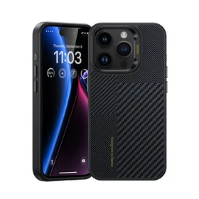 Benks Montage Magnētiskais Armor Pro Kevlar apvalks ar metāla rāmi 600D+1500D (MA62) iPhone 15 Pro Max melns (m)