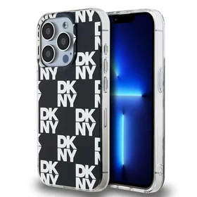 DKNY IML rūtainais mono raksts viedtālruņa apvalks iPhone 15 Pro Max - melns