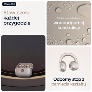 Motorola moto buds loop austiņas bezvadu uz auss stiprināmas zvaniem/mūzikai/sportam/ikdienai Bluetooth bēšas