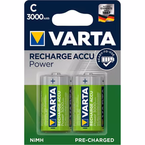 VARTA Rechargeable Battery R14 (Type C) 3000mAh Accu Power 2 pcs