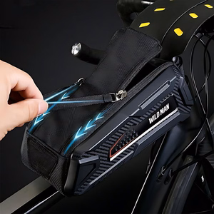 WILDMAN ceļojumu soma velosipēda rāmim ar rāvējslēdzēju, 1L (4 "- 7"), M90, melna