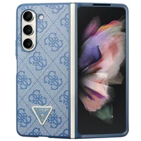 Guess 4G trīsstūris strass viedtālruņa apvalks Samsung Galaxy Z Fold 5 - zila