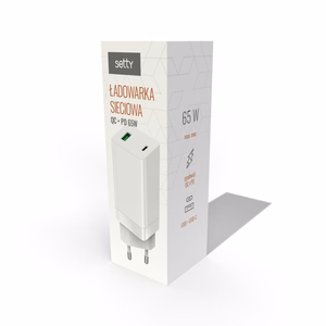 Setty GAN sienas lādētājs PD+QC USB + USB-C 65W LSI-02 balts JO