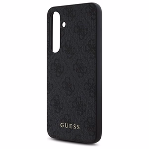 Guess GUHCS24FEG4GFGR S24 FE S721 pelēks/pelēks cietais apvalks 4G Metāla Zelta Logotips