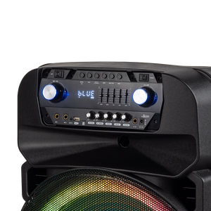 60 W aktīvā skanda ar 2 bezvadu UHF mikrofoniem, SD, Bluetooth, FM, USB un LED