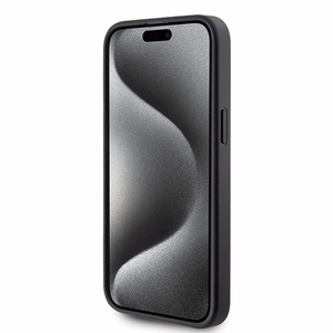 Karl Lagerfeld KLHCP15XSAPKCNPK iPhone 15 Pro Max 6.7" melns maciņš Saffiano Cardslot KC Metal Pin