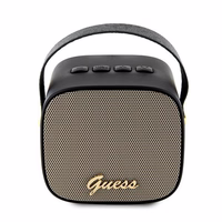 Guess Bluetooth skaļrunis GUWSB2P4SMK Skaļrunis mini melns/melns 4G Leather Script Logo with Siksniņa
