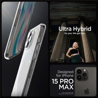 Spigen Ultra Hybrid viedtālruņa apvalks iPhone 15 Pro Max - caurspīdīgs matēts