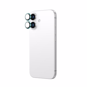 AmazingThing AR alumīnija 2 objektīvu stikls ar objektīva rāmi iPhone 16 / 16 Plus - zaļš