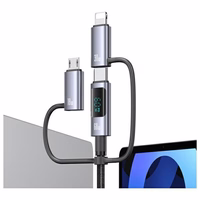 USAMS kabelis 6in1 Fast charging 60W 1,2m Data Cable Digital dispay Aluminium Alloy Seria Sufeng SJ713