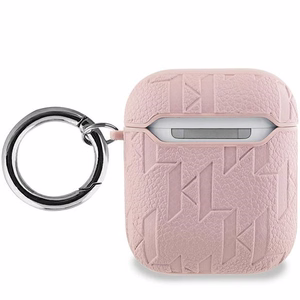 Karl Lagerfeld Monogram Choupette AirPods 1/2 apvalks - rozā