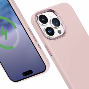 Crong Color Cover LUX Magnetic vāciņš ierīcei iPhone 15 Pro, saderīgs ar MagSafe, rozā