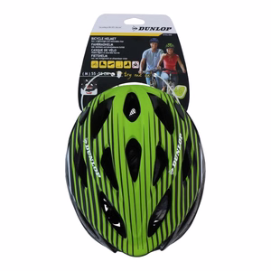 Dunlop regulējama MTB velosipēda ķivere, M izmērs, 55–58 cm, zaļa un melna