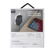 Uniq Versa Slim LITHOS Collective USB-C PD 18W sienas lādētājs + USB-C / USB-C kabelis – melns