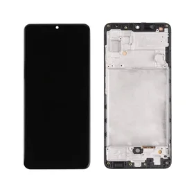 LCD ekrāns Samsung A325 A32 4G ar skārienekrānu un rāmi Melns OLED