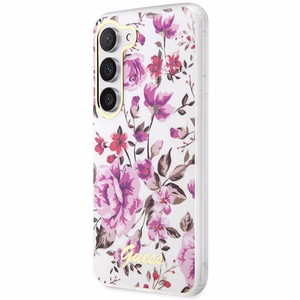 Guess GUHCS23MHCFWST S23+ S916 balts/balts cietais apvalks Flower Collection