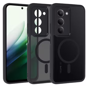 Pilnīgi matēts magnētiskais viedtālruņa apvalks Xiaomi Redmi 15 4G/5G melns