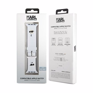 Karl Lagerfeld 3D Rubber Karl un Choupette Heads siksniņa balta priekš Apple Watch 42/44/45/49mm