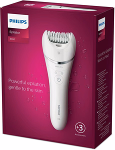 Philips BRE700/00 epilators, 32 pincetes, sudraba/balts