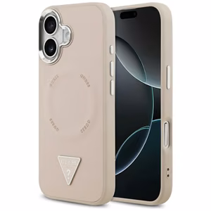 Guess Trīsstūra logotipa magnētiskais apvalks iPhone 17 - rozā