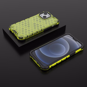 Honeycomb Case броневой чехол с TPU бампером для iPhone 13 mini зелёный