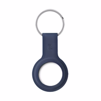 Crong Silicone maciņš with atslēgu piekariņš – aizsargājošs keychain maciņš Apple AirTag 1/2 (tumši zils)