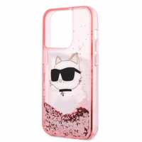 Karl Lagerfeld KLHCP14XLNCHCP iPhone 14 Pro Max 6.7" rozā/rozā kietais apvalks Glitter Choupette Head