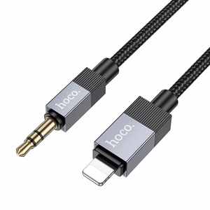 AUX kabelis Jack 3,5 mm (tēviņš) uz Lightning (tēviņš) Hoco 1 m UPA32A melns