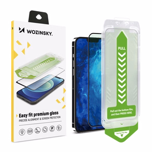 9H закалённое стекло с монтажной рамкой для iPhone 14 Pro Max Wozinsky Premium Glass - чёрное