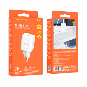 Borofone Sienas lādētājs BN6 Field - Type C - QC 3.0 PD 20W balts