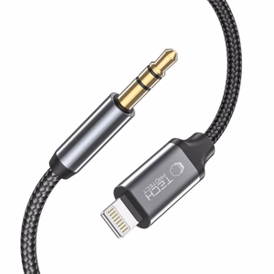 Tech-Protect UltraBoost audio Lightning / 3.5 mm mini ligzdas kabelis 1 m - melns