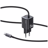 Tīkla lādētājs USAMS JC Series CC261 20W GaN Mini Fast Charger 2xUSB-C melns