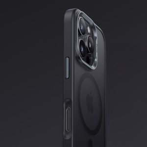 Benks Magnētiskais Mist apvalks ar metāla rāmi iPhone 16 Pro Max pelēks