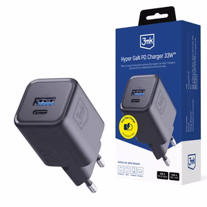 3mk Hyper Charger PD 33W GaN QC4+ PPS AFC FCP SCP 1A1C sienas lādētājs - melns