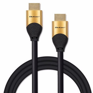 Qoltec 50356 HDMI v2.1 kabelis ātrā ātruma 8K, 60 Hz, 28AWG, zļotains, 3 m