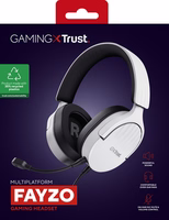 Trust GXT 489W FAYZO Headset Wired Head-band Gaming melns, balts