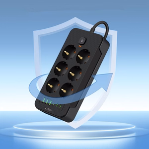 TECH-PROTECT PC6X6 PAGARINĀTĀJS 3 USB & 3 TYPE-C & 6 LIGZDU 200CM MELNS