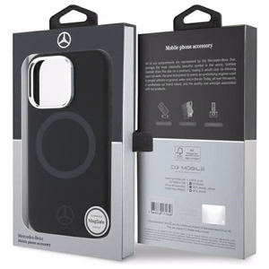 Mercedes silikona tonālais logotips Magnētiskais viedtālruņa apvalks iPhone 16 Pro - melns