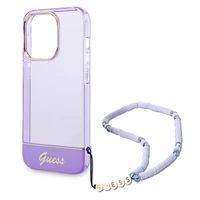 Guess GUHCP14XHGCOHU iPhone 14 Pro Max 6.7" violets/violets cietais apvalks Translucent Pearl Strap