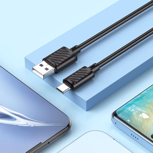 Kabelis USB A uz USB C Hoco 3A 2 m X88 melns