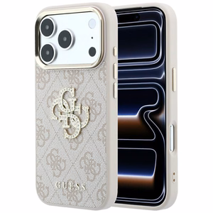 Guess 4G & Big Strass Logo maciņš modelim iPhone 17 Pro / 18 Pro – krāsa: rozā