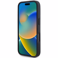 BMW ādas apvalks ar karsto zīmogu iPhone 16 Pro - melns
