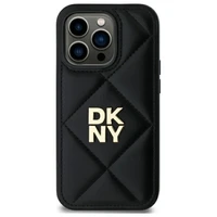 DKNY Quilted Stack Logo viedtālruņa apvalks iPhone 14 Pro - melns