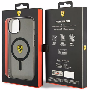 Ferrari FEHMP14SURKK iPhone 14 6.1" melns cietais viedtālruņa apvalks daļēji caurspīdīgs magnētiskais (MagSafe)