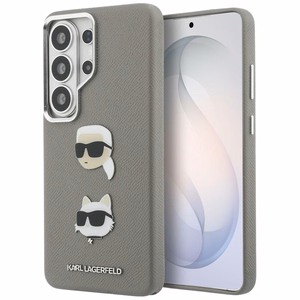Karl Lagerfeld maciņš Saffiano Double Heads Metal Samsung Galaxy S26 Ultra sudraba