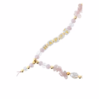 HAPPY tālruņa siksniņa, piekariņš / auklas garums 44 cm (22 cm cilpā) / uz rokas – gaiši rozā