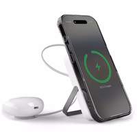 Puro 10000mAh MagSafe bezvadu portatīvais lādētājs ar alumīnija statīvu - balta