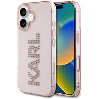 Karl Lagerfeld IML Rhinestones Logo viedtālruņa apvalks iPhone 16 - rozā
