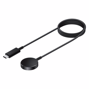 Samsung ātrās bezvadu uzlādes lādētājs Samsung Galaxy Watch 3/4/5, Galaxy Active / Active 2 viedpulksteņiem melns (EP-OR900BBEGWW)