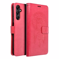 MEZZO grāmatas tipa viedtālruņa apvalks SAMSUNG A05s ar sapņu ķērāju, purpursarkans